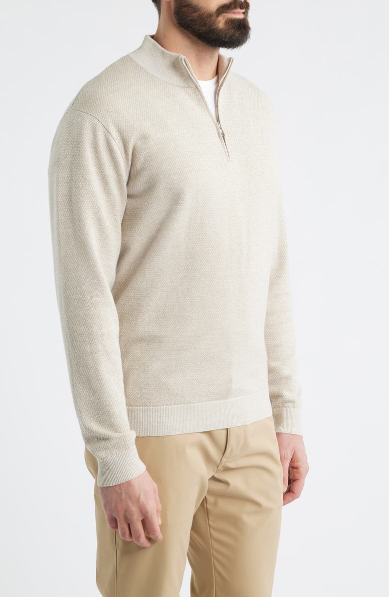 Peter Millar Crown Crafted Barlow Merino Wool Blend Quarter Zip Sweater, Alternate, color, Truffle