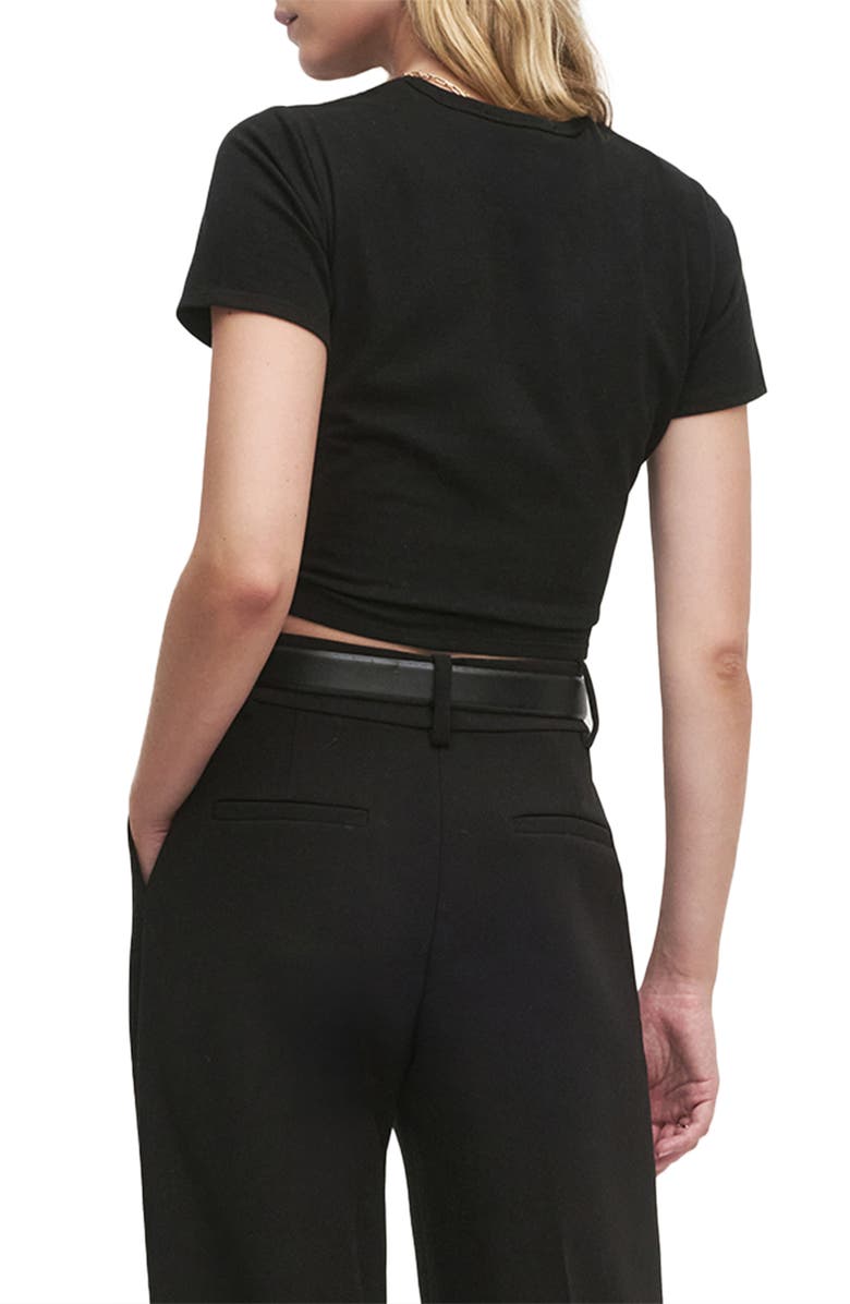 Favorite Daughter The Laura Stretch Cotton Crop T-Shirt, Alternate, color, Black