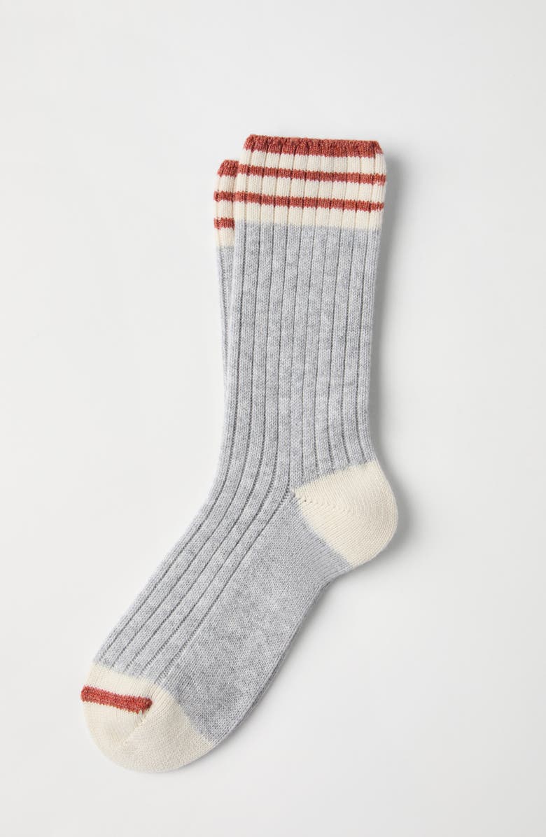 Brunello Cucinelli Rib knit socks, Alternate, color, Light Grey