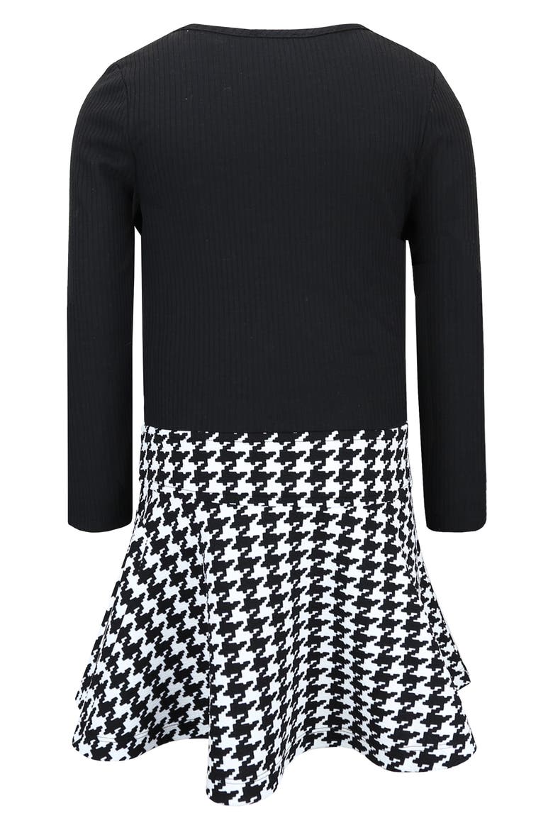 Kids' Marsha Soutache Bows Long Sleeve Dress, Alternate, color, BLACK/ IVORY
