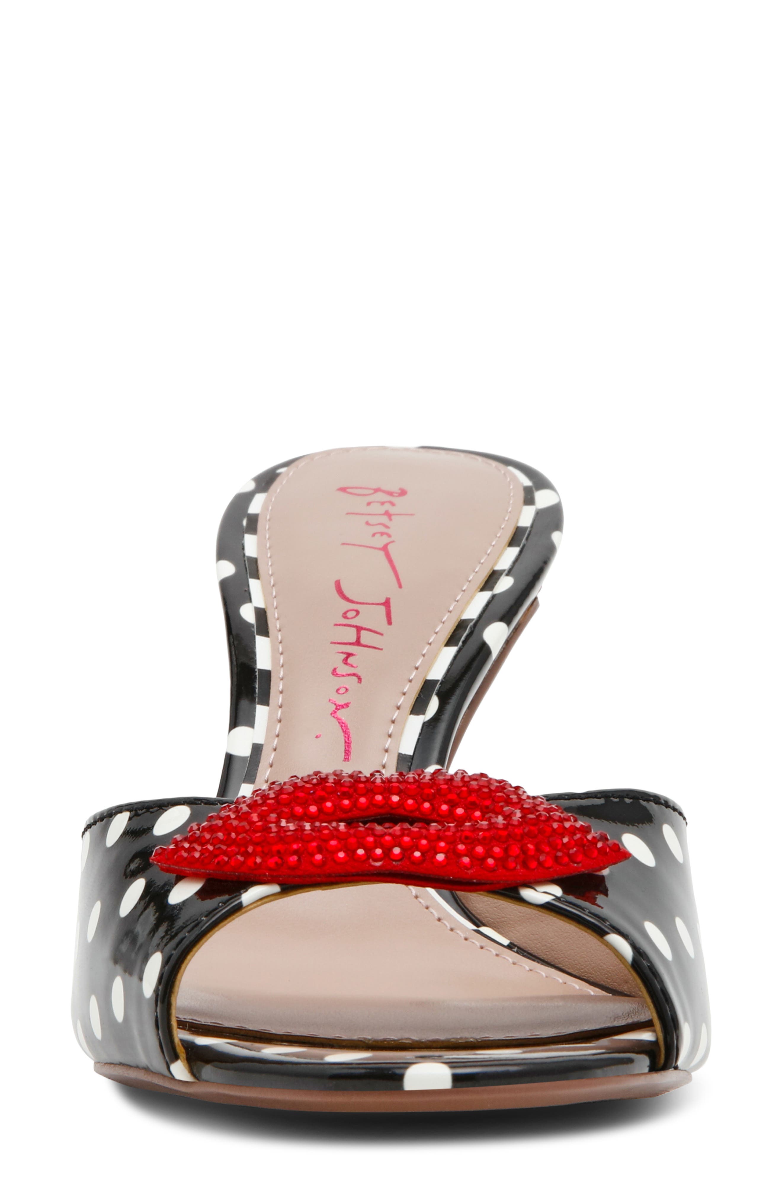 Betsey Johnson Casidy Sandal, Alternate, color, White/ Black Polka Dot