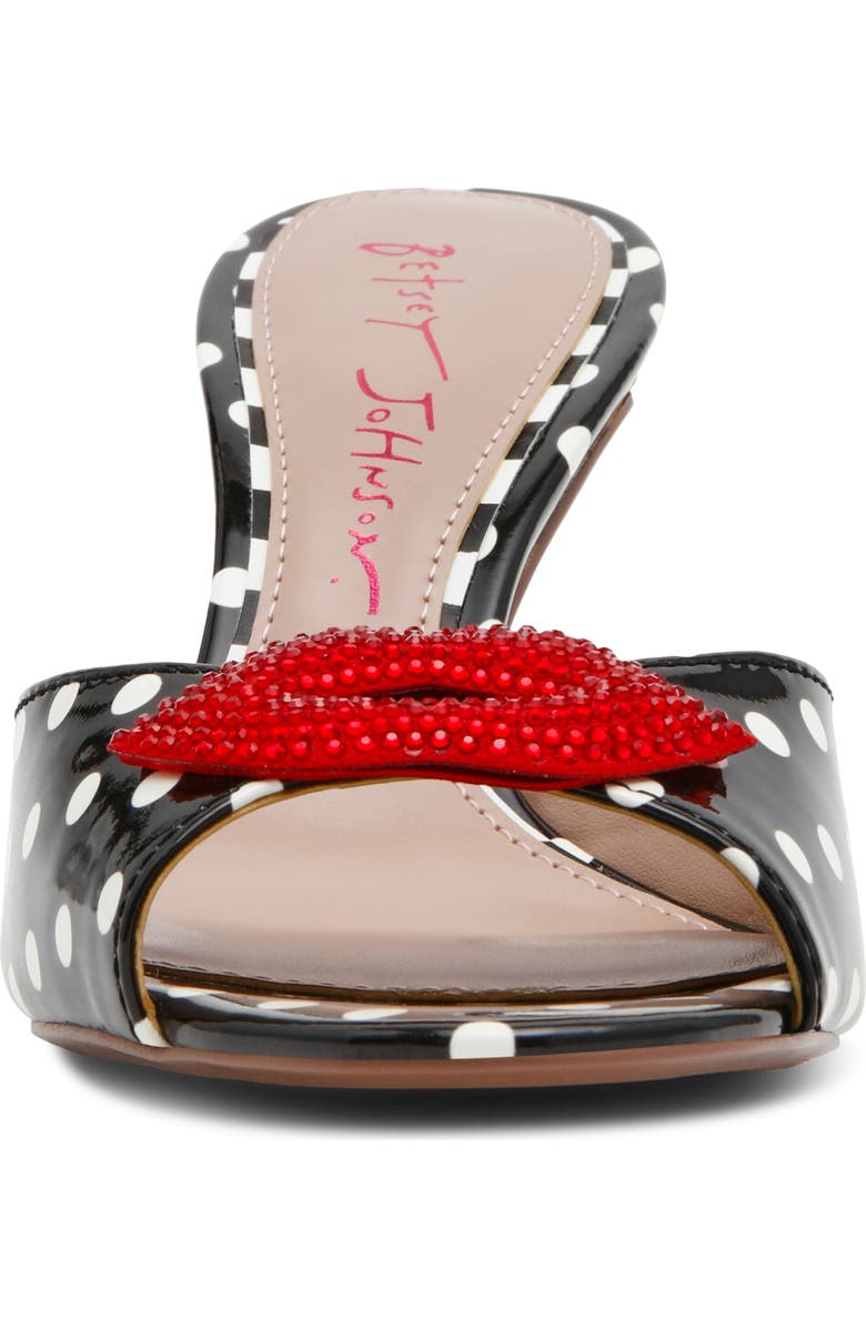Betsey Johnson Casidy Sandal, Alternate, color, White/ Black Polka Dot