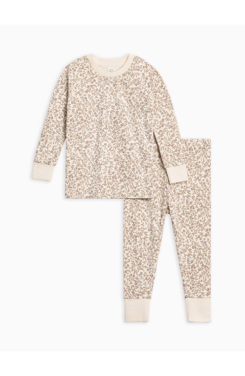 Colored Organics Organic 2-Piece Long Sleeve Jammie Set, Main, color, Aurora Floral / Purple + Mauve