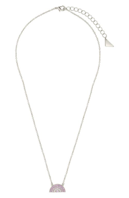 Sterling Forever Shades Of Rainbow Cubic Zirconia Pendant Necklace In Silver