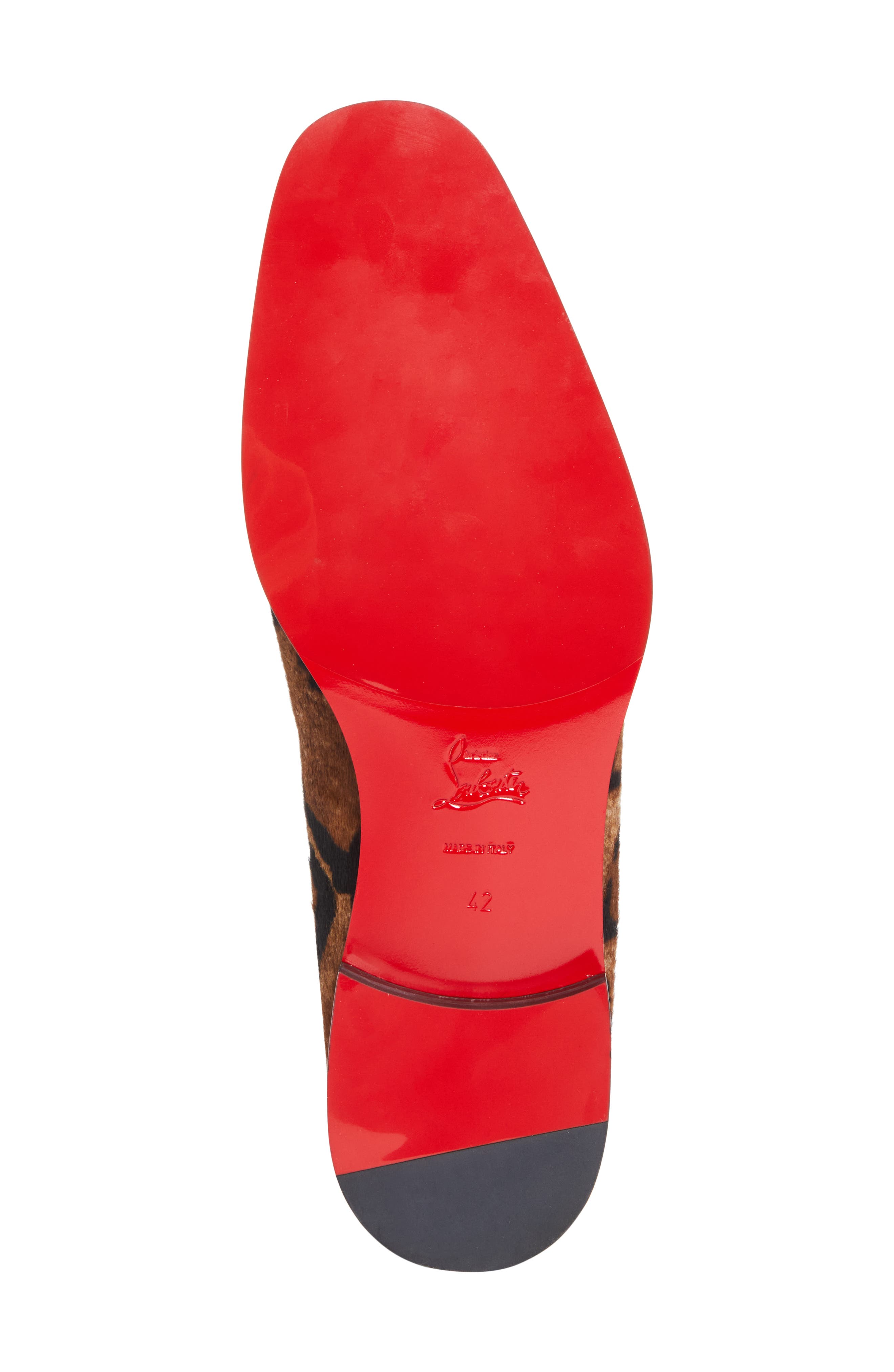 Christian Louboutin Danny Flex Genuine Calf Hair Venetian Loafer, Alternate, color, Brown Print Calf Hair