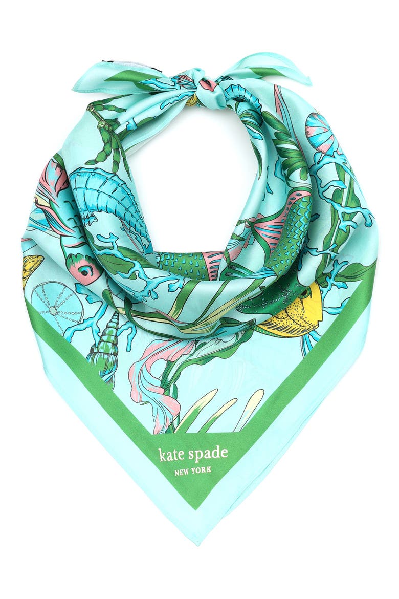under the sea silk bandana scarf, Alternate, color, LOW TIDE