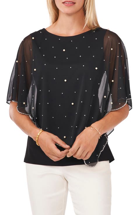 Beaded Overlay Jersey Top