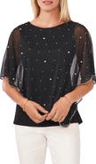 Chaus Beaded Overlay Jersey Top
