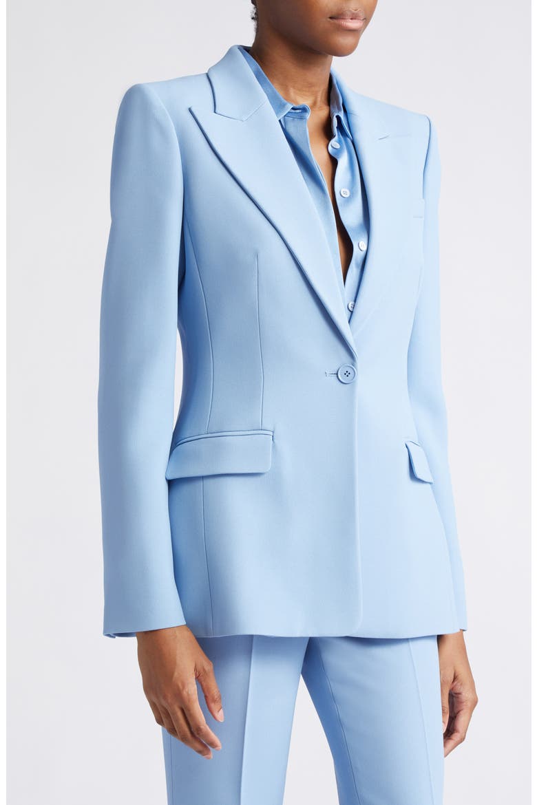 Georgina Double Crepe Sablé Blazer, Alternate, color, COAST