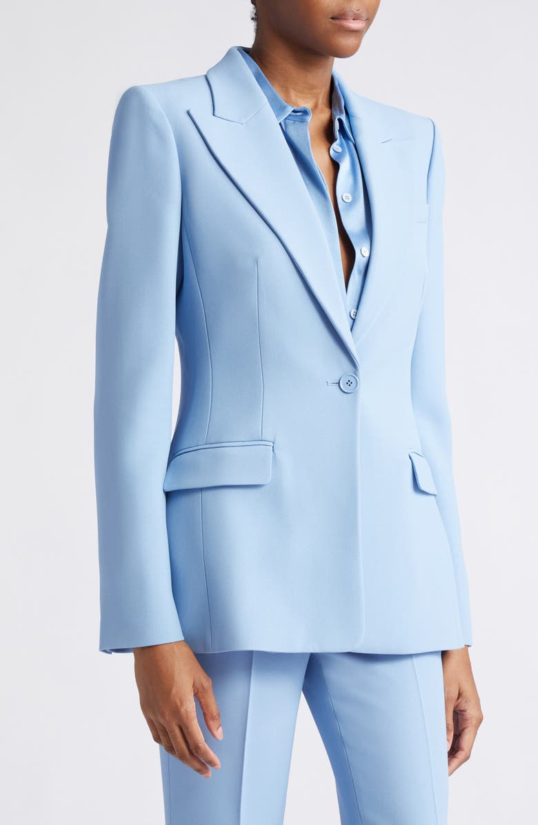 Michael Kors Collection Georgina Double Crepe Sablé Blazer, Alternate, color, Coast