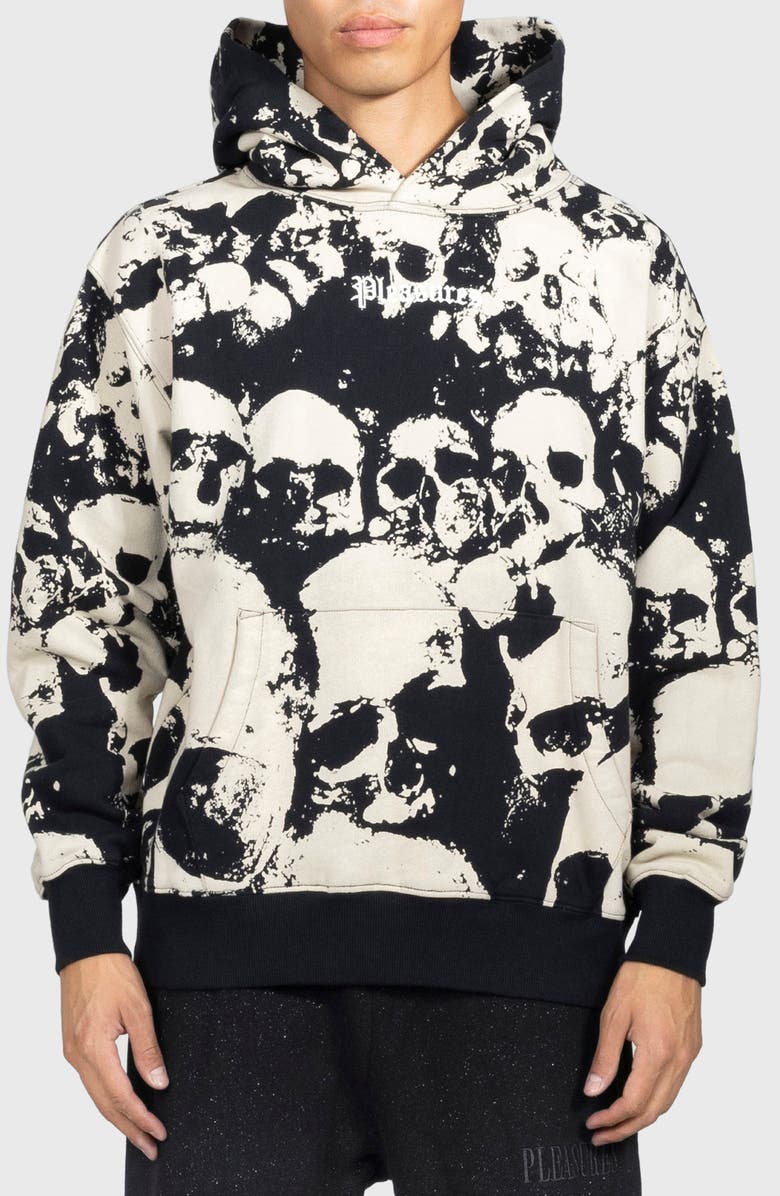 PLEASURES Despair Cotton Hoodie, Main, color, Black