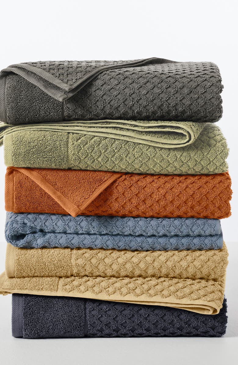 Woven & Weft Diamond Waffle Textured 2-Piece Bath Sheet Set, Alternate, color, Dark Gray