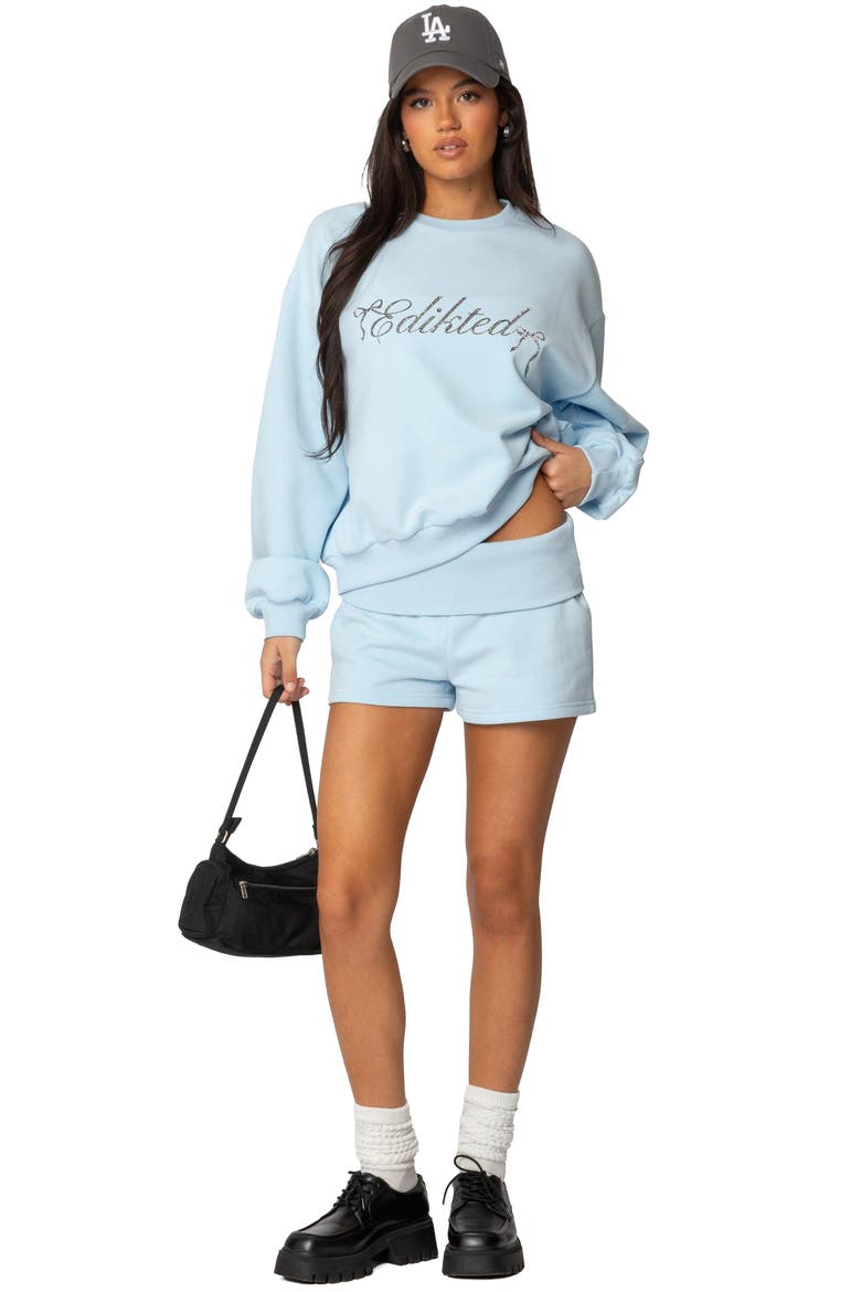 Super Edikted Oversize Crewneck Sweatshirt, Alternate, color, LIGHT-BLUE