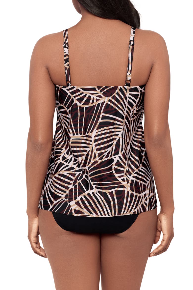 Let's Be Fronds Marina Underwire Skirted One-Piece Swimsuit, Alternate, color, BLACK/MULTI