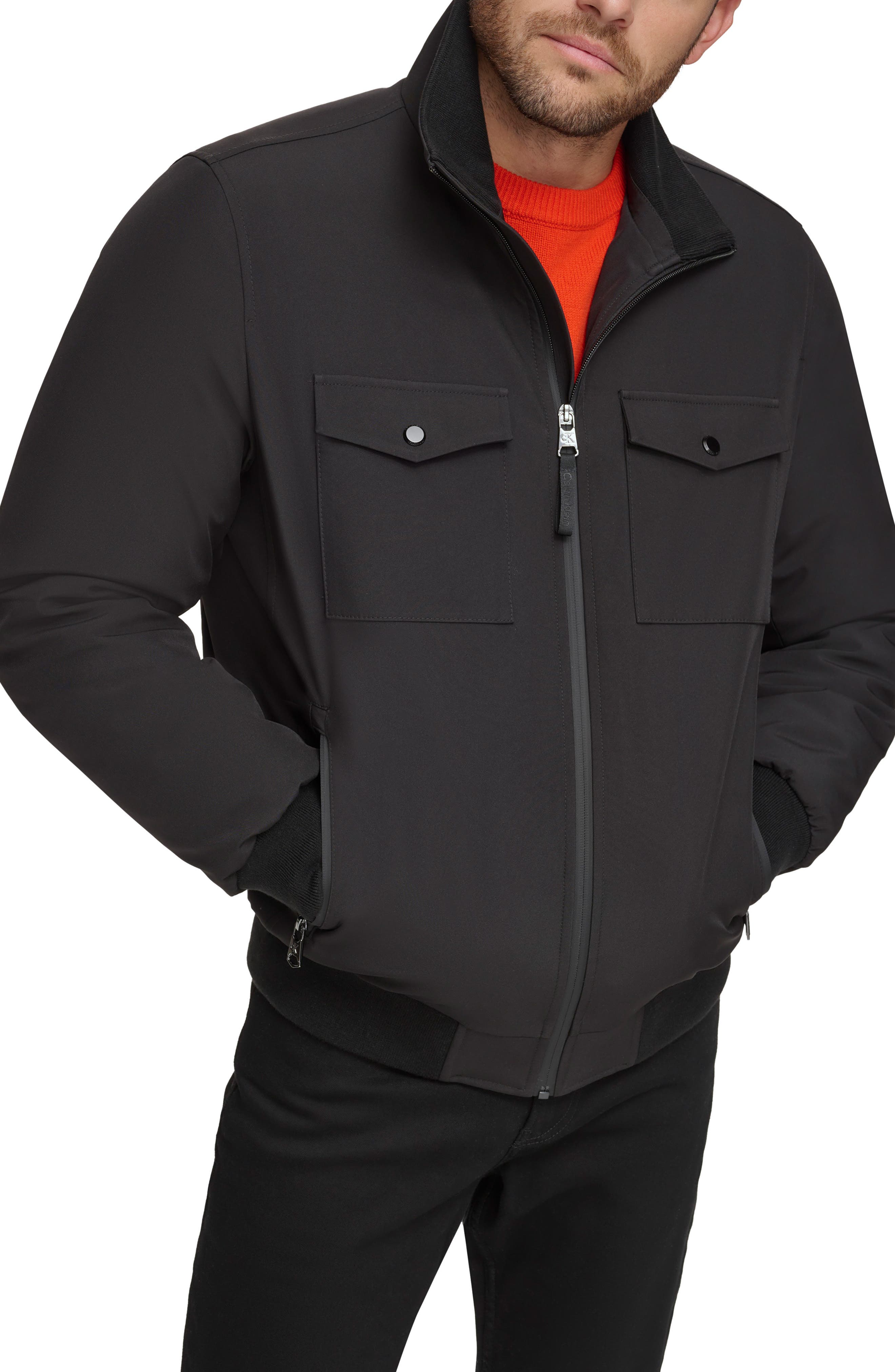 Calvin Klein Water Resistant Flextech Stretch Bomber Jacket