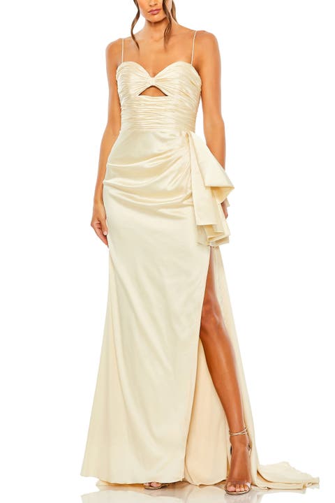 Mac duggal 新作♪イエロー カットアウト Vネック ロングドレス Mac duggal 新作♪イエロー カットアウト Vネック ロングドレス