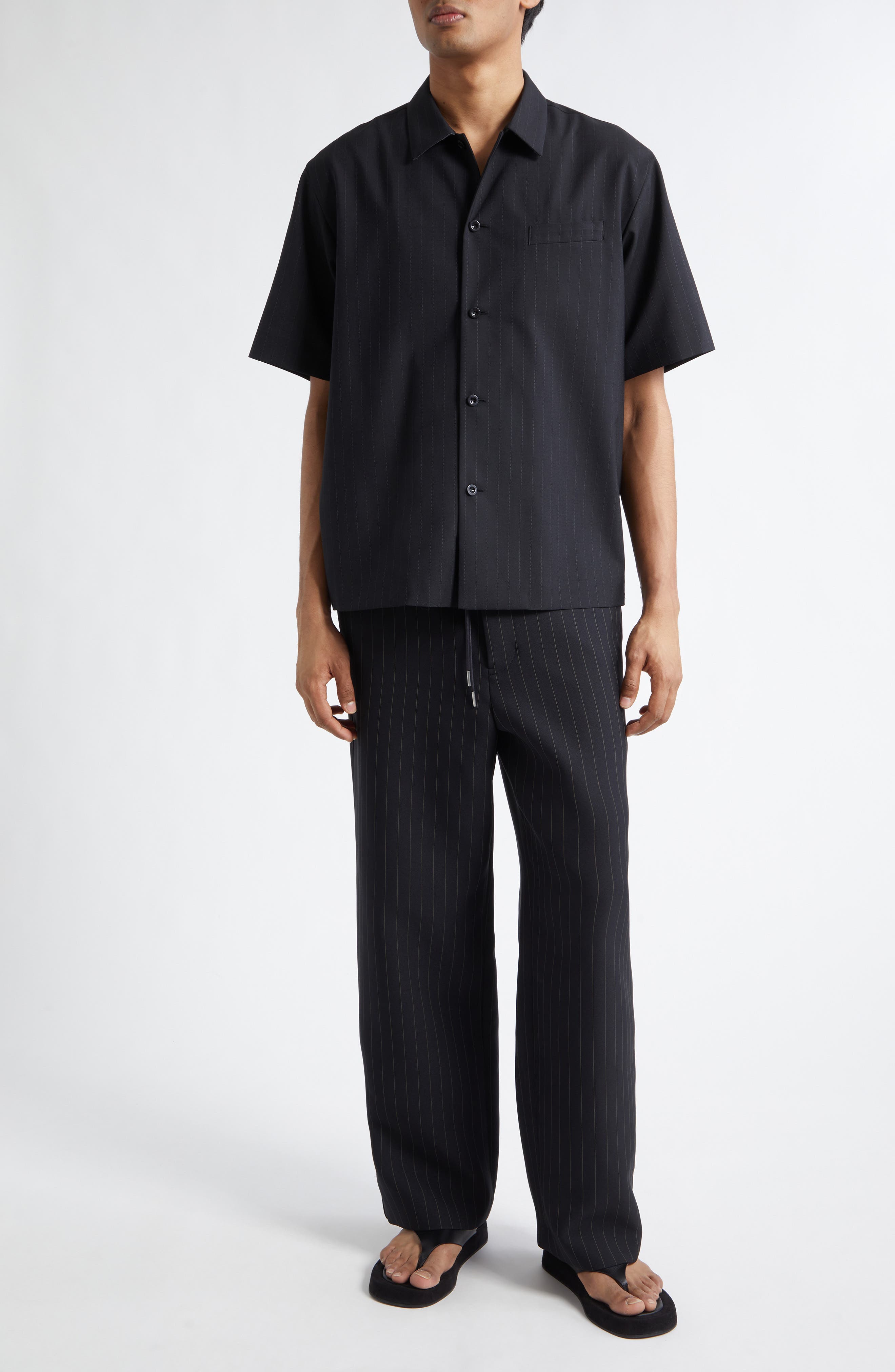 Chalk Stripe Short Sleeve Shirt - image 2