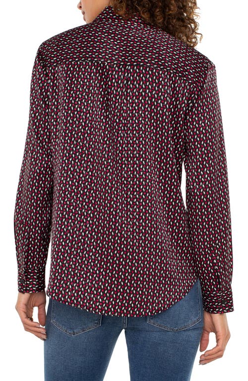Liverpool Satin Button-up Shirt In Red