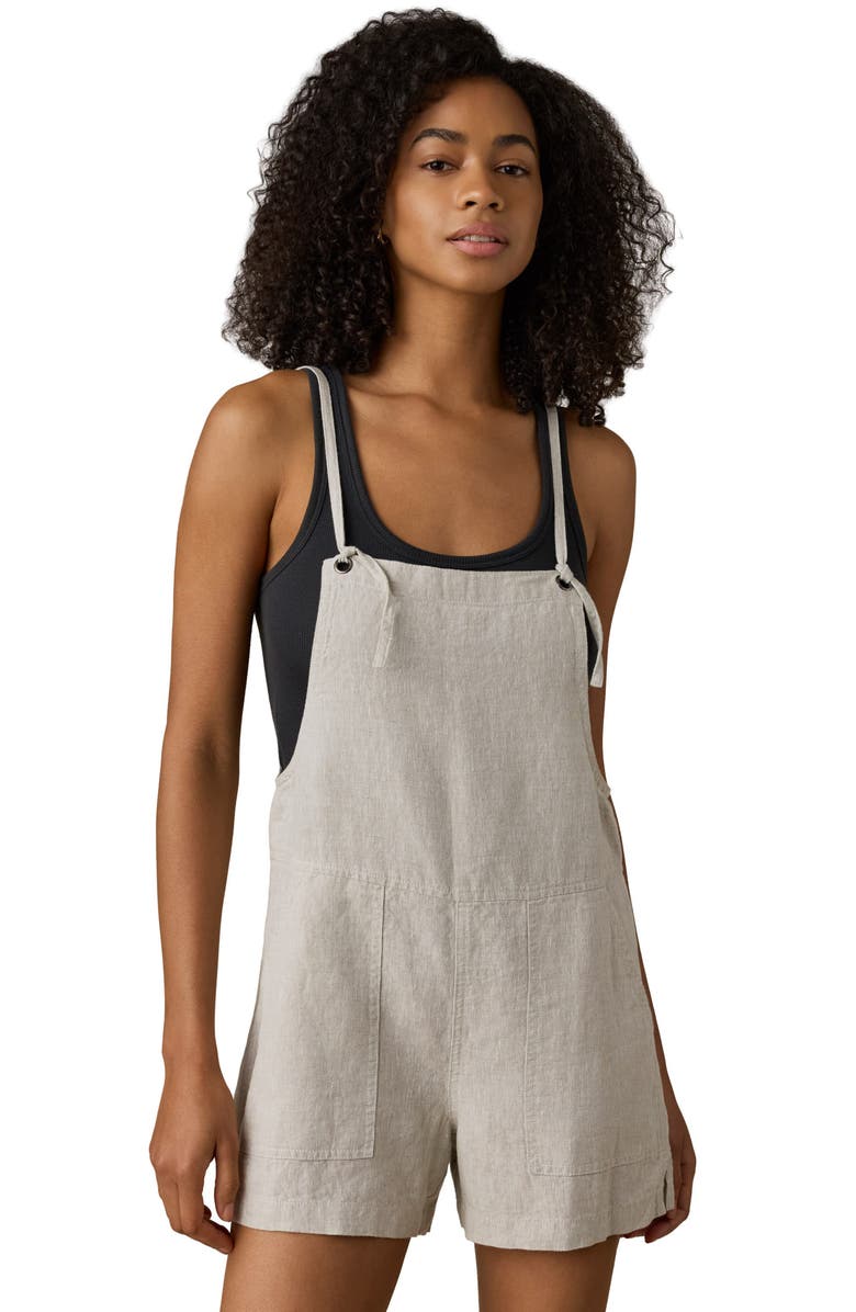 Faherty Sun Strider Linen Romper, Alternate, color, 