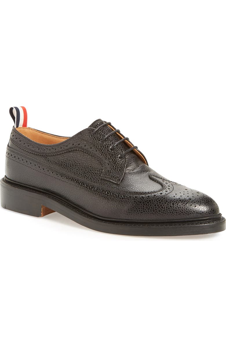 Thom Browne Classic Wingtip, Main, color, Black Leather