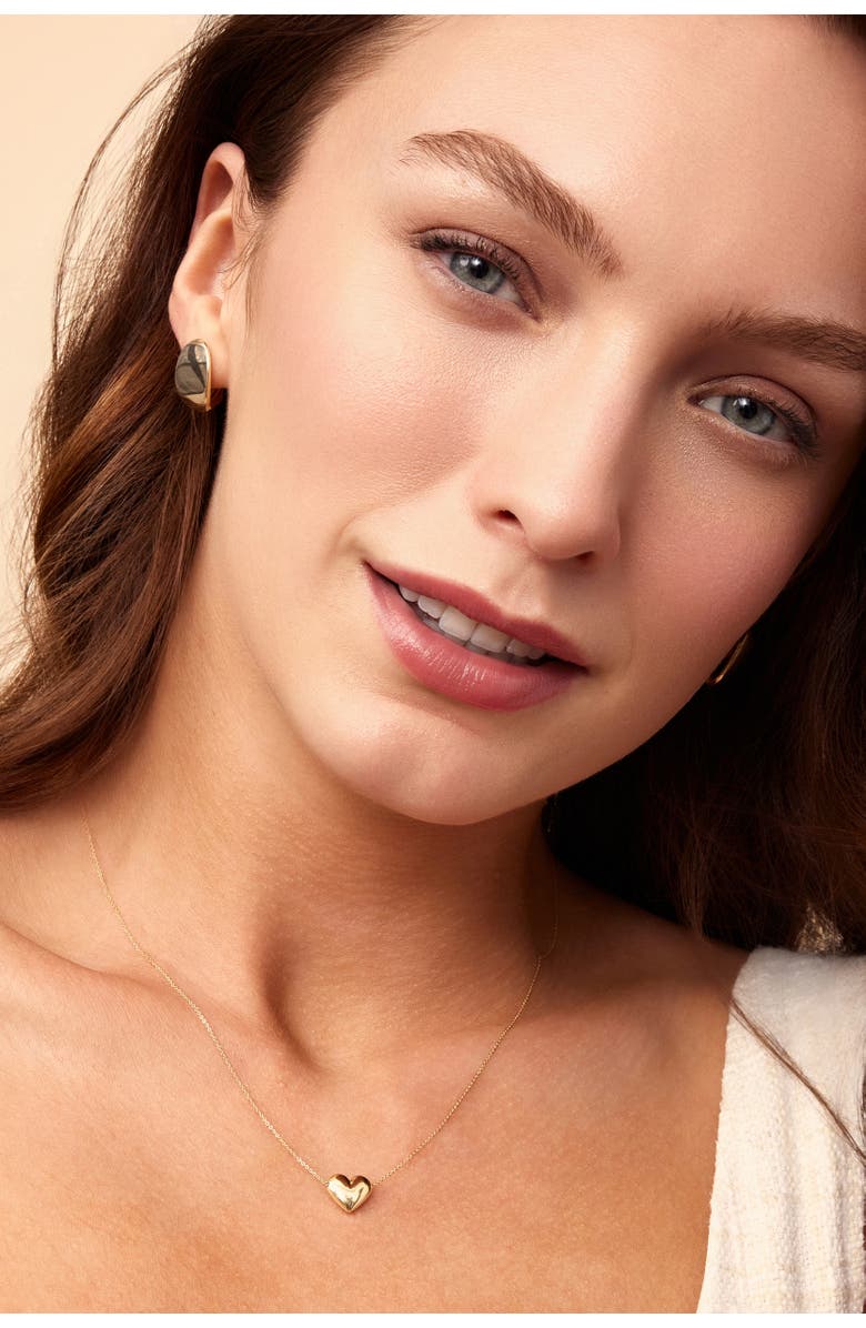 Oradina 14K Gold Heart of Gold Pendant Necklace, Alternate, color, White Gold