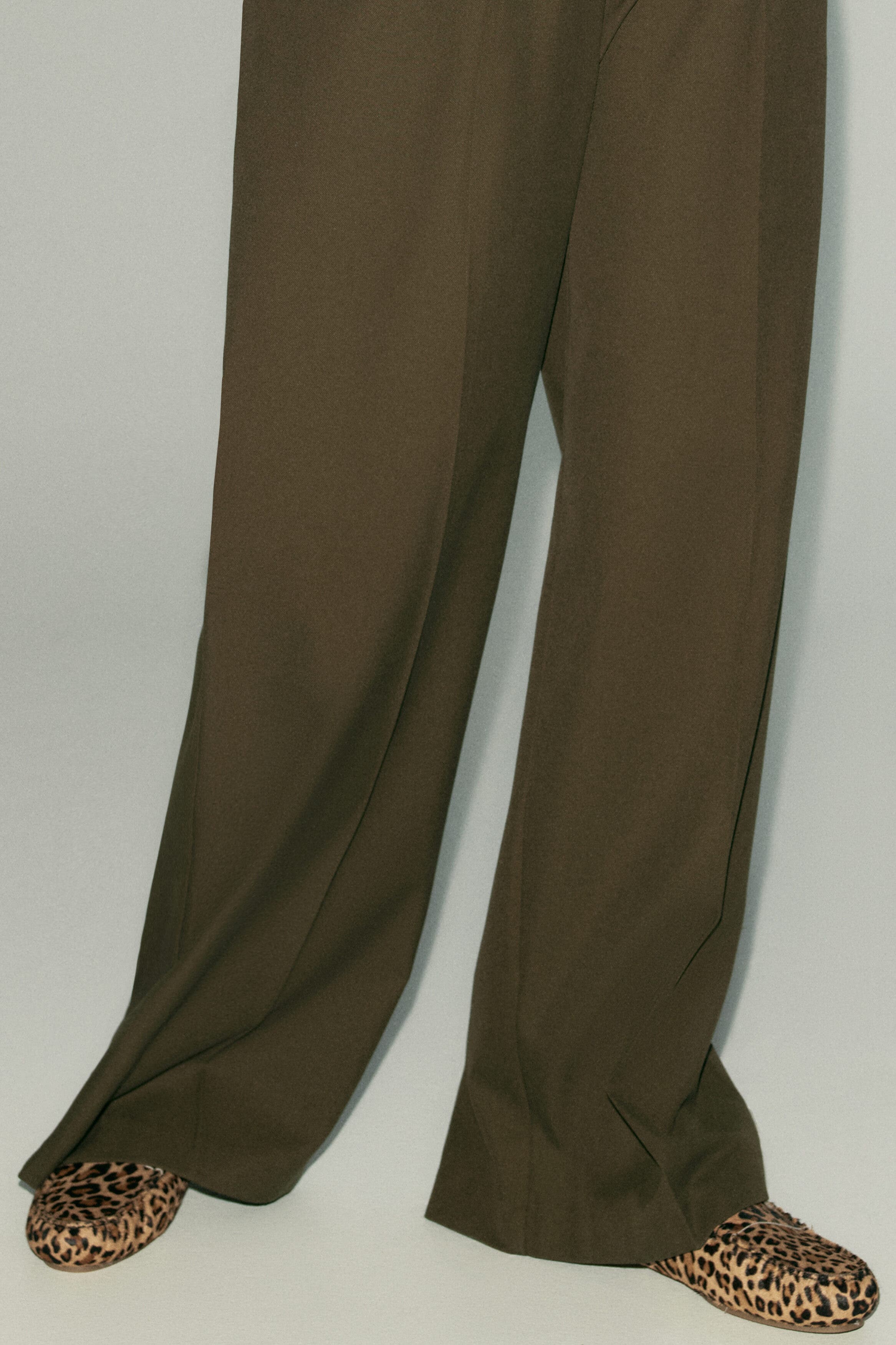 H&M Leather Loafers, Alternate, color, Beige/Faux Leopard