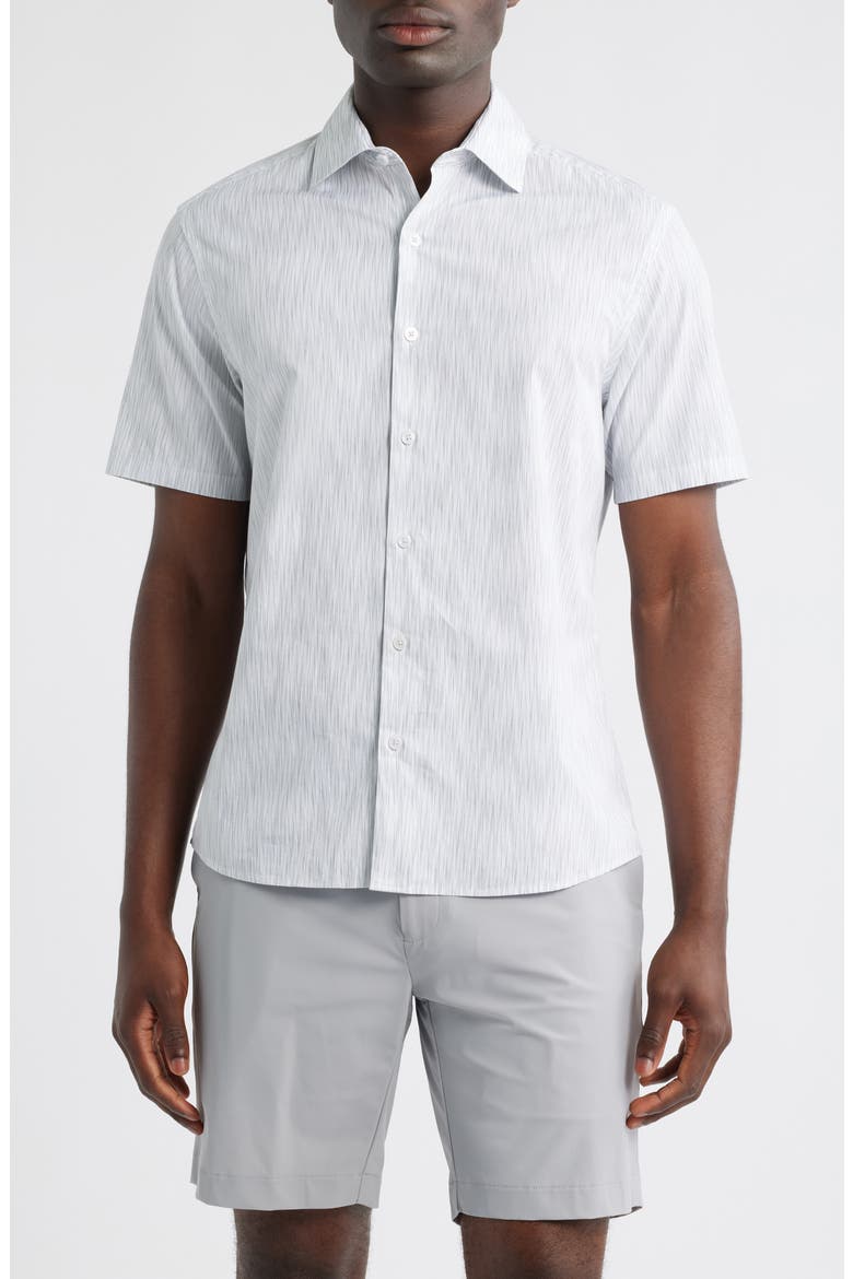 Pruitt Short Sleeve Button-Up Shirt, Main, color, LIGHT GREY