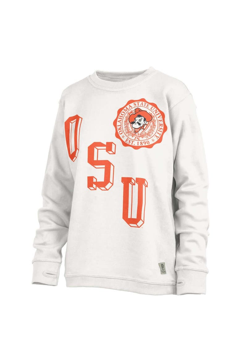 Women's Pressbox White Oklahoma State Cowboys Shoreline Sundown Pullover Sweatshirt, Main, color, White