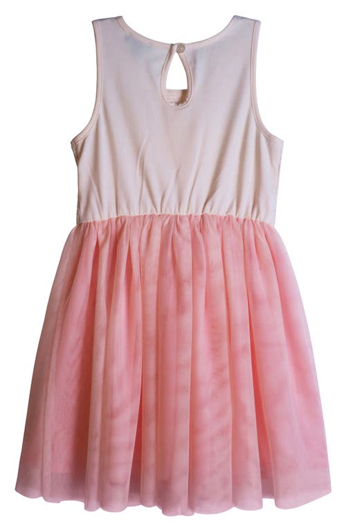 Zunie Kids' Square Open Knit Mesh Tutu Dress In Peach Multi
