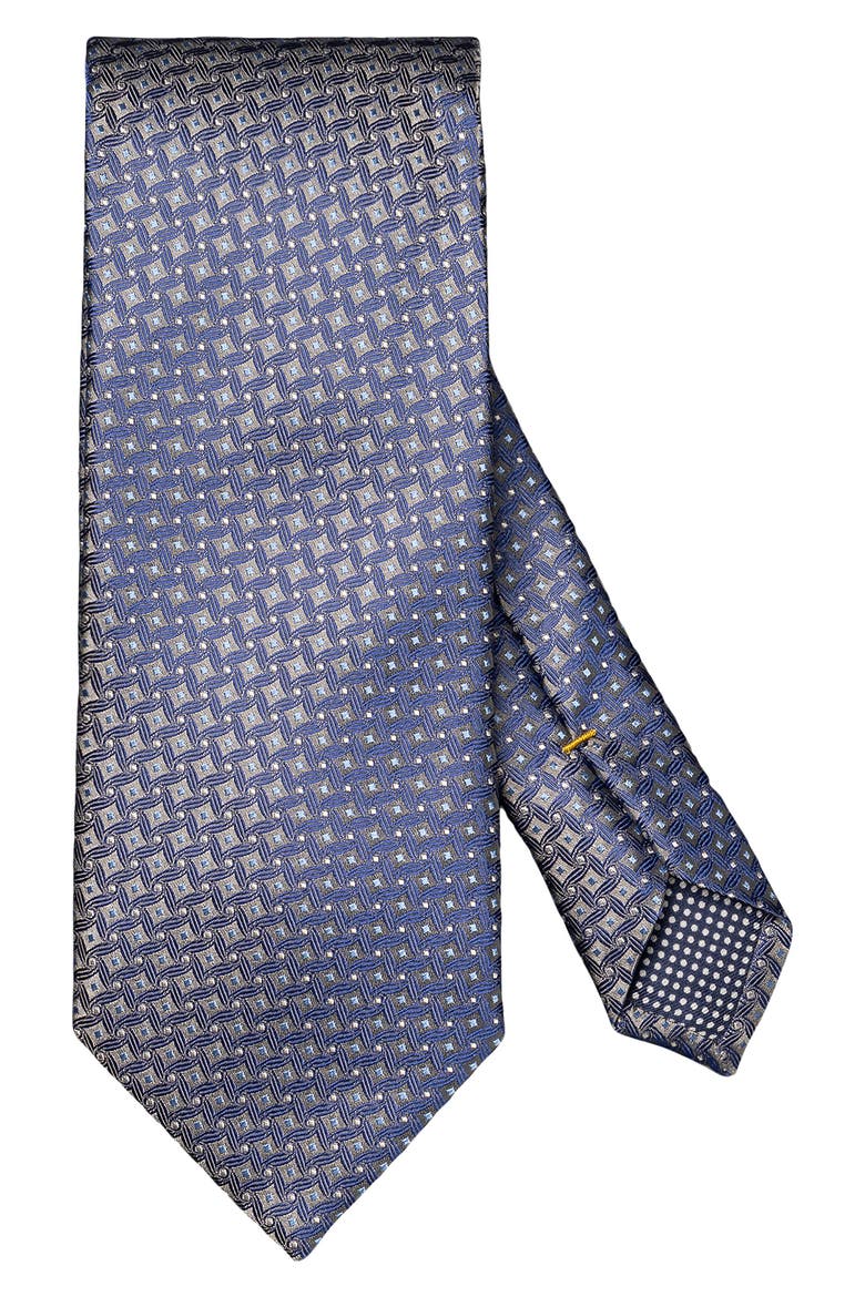 Medallion Silk Jacquard Tie, Main, color, LIGHT GREY