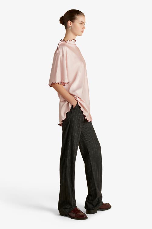 Marina Moscone Wool Pinstripe Tailored Trouser In Animal Print