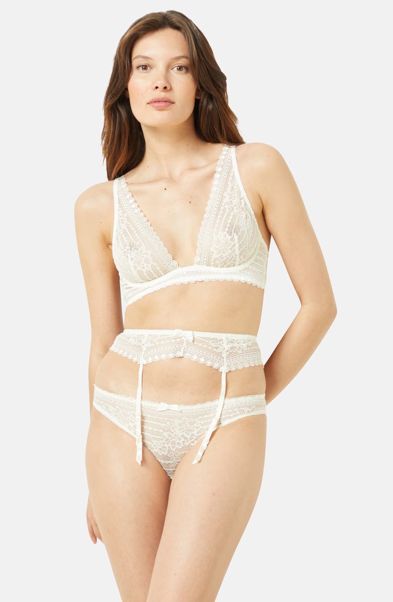 Etam Panama Sheer Lace Contour Bra, Alternate, color, Ecru
