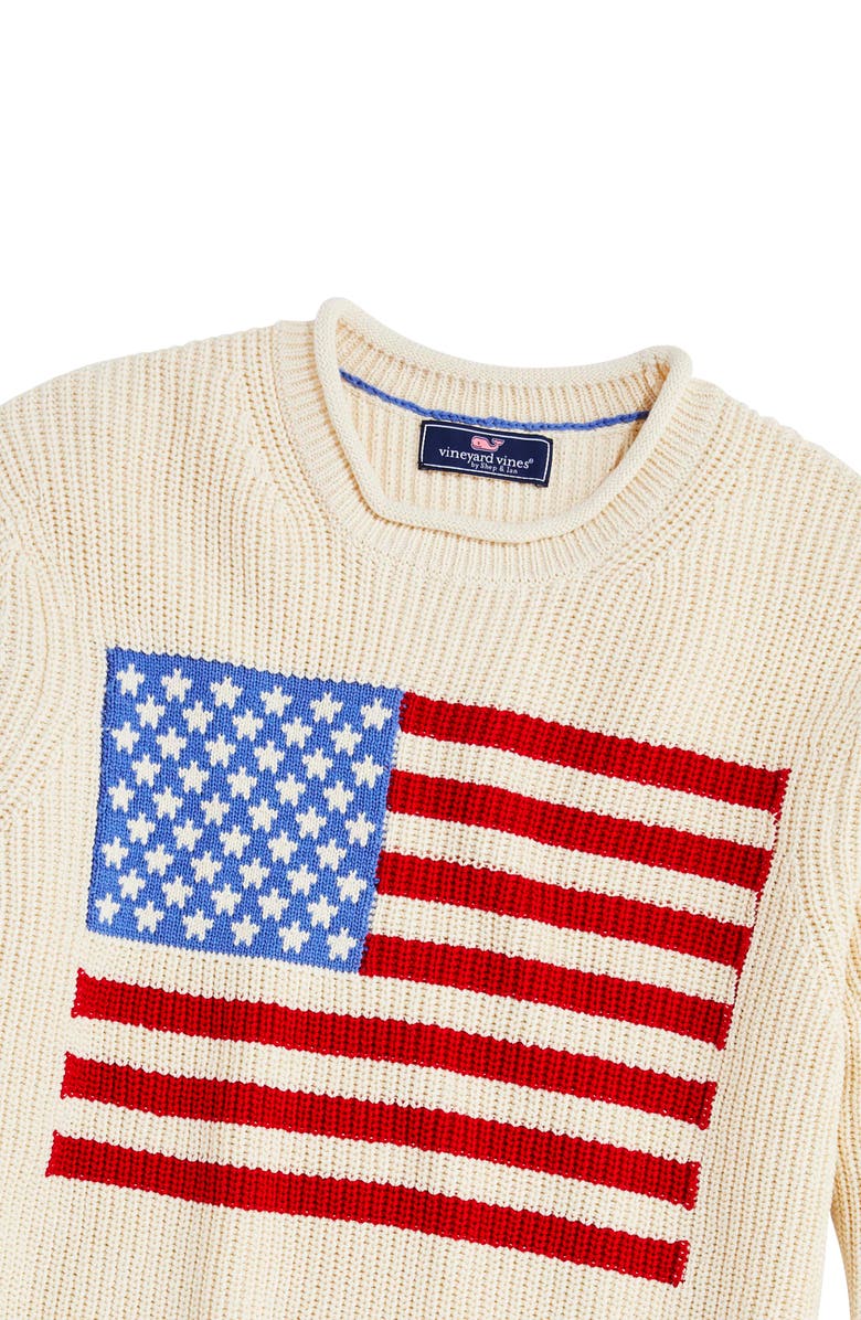vineyard vines American Flag Cotton Crewneck Sweater, Alternate, color,