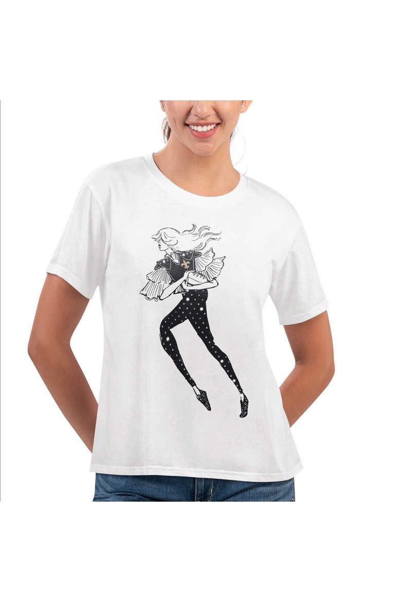 Women's G-III 4Her by Carl Banks White New Orleans Saints Play The Ball T-Shirt, Alternate, color, White
