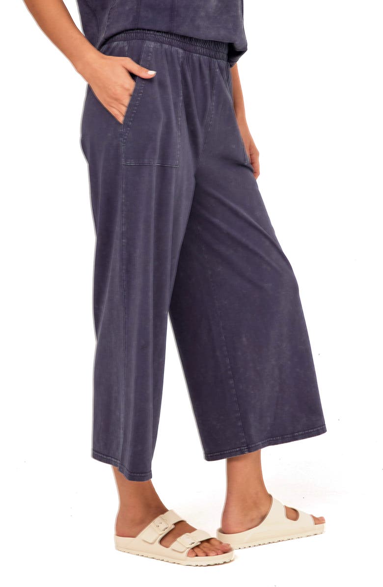 Threads 4 Thought Alva Mineral Wash Pull-On Wide Leg Capri Pants, Alternate, color, Stargazer