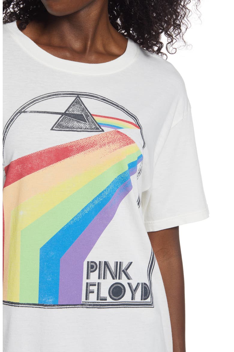 Pink Floyd Retro Rainbow Boyfriend Graphic Tee, Alternate, color, STONE VINTAGE