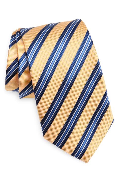 Textured Stripe Silk Jacquard Tie
