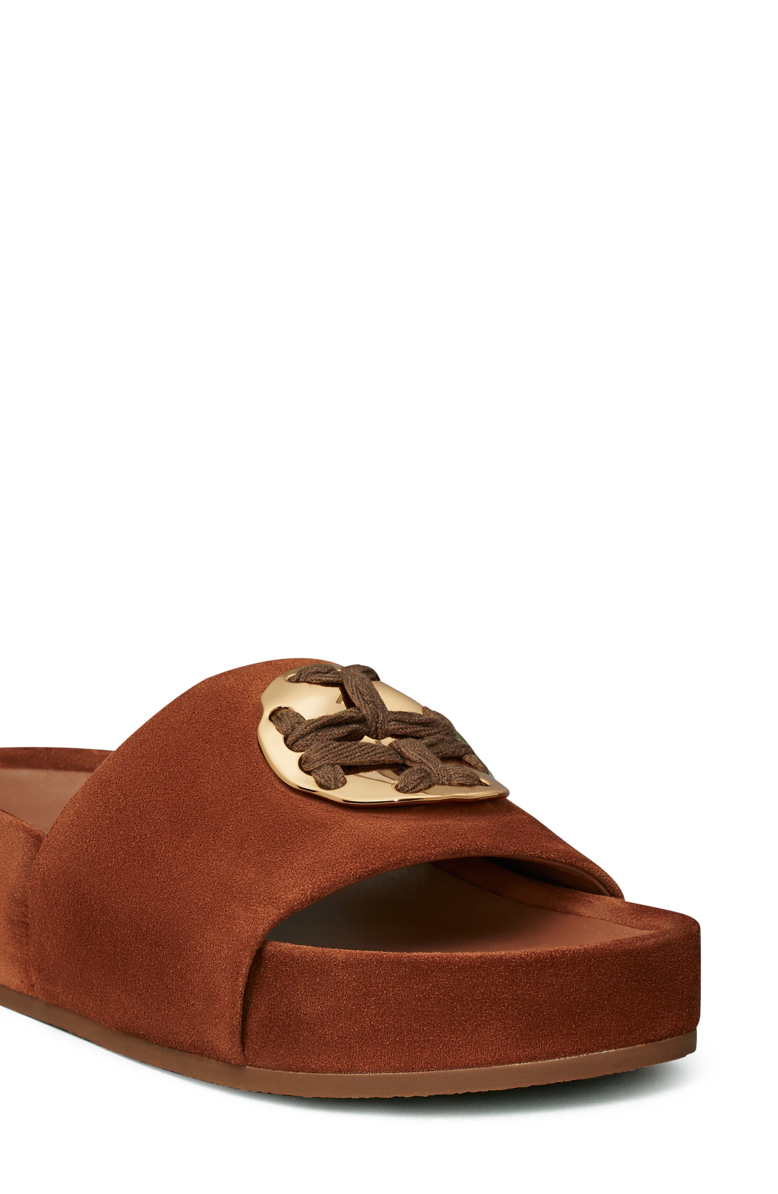 Tory Burch Double T Flatform Slide Sandal, Alternate, color, 