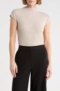 T Tahari Mock Neck Rib Knit Top