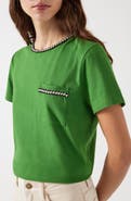 LK Bennett Vita Braided Trim Cotton T-Shirt