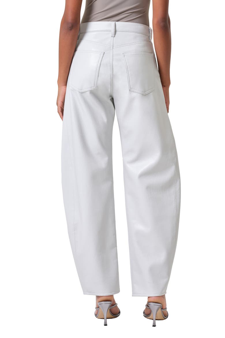 Luna Pieced High Waist Barrel Leg Leather Blend Pants, Alternate, color, WISP