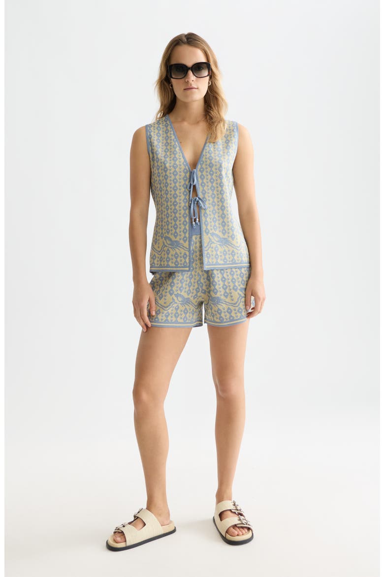 Jacquard Knit Shorts, Alternate, color, CACTUS STRIPE PLACED RAFFIA