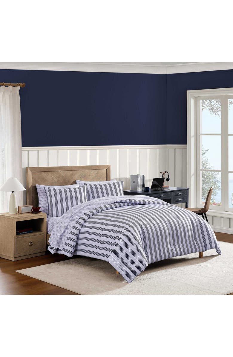 Tommy Hilfiger Campus Stripe 4-Piece Bedding Set, Alternate, color, White/ Blue
