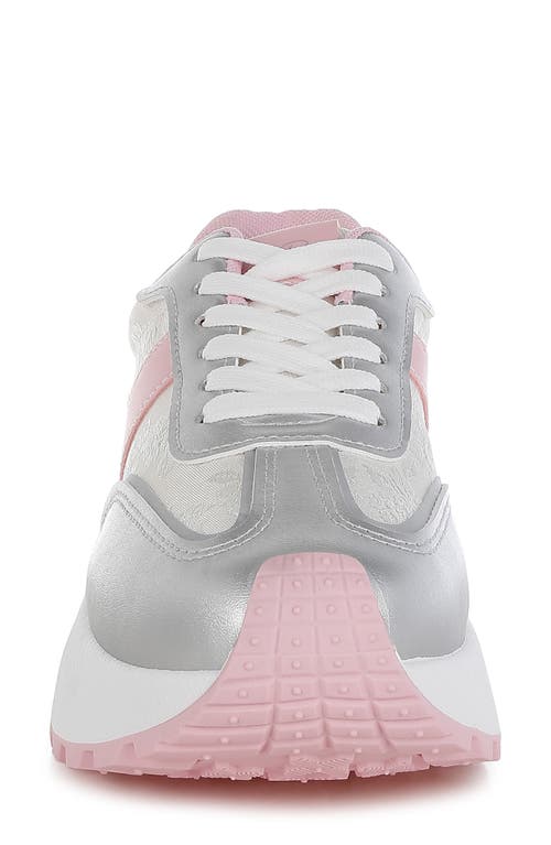 London Rag Koters Low Top Sneaker In Silver Pink