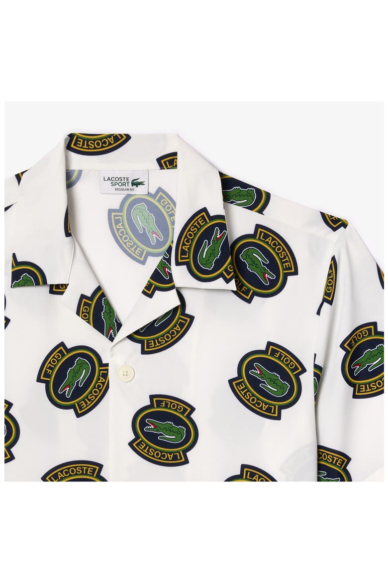 Regular Fit Performance Golf Short Sleeve Button-Up Shirt, Alternate, color, IQH FARINE/ANANAS-NOIR