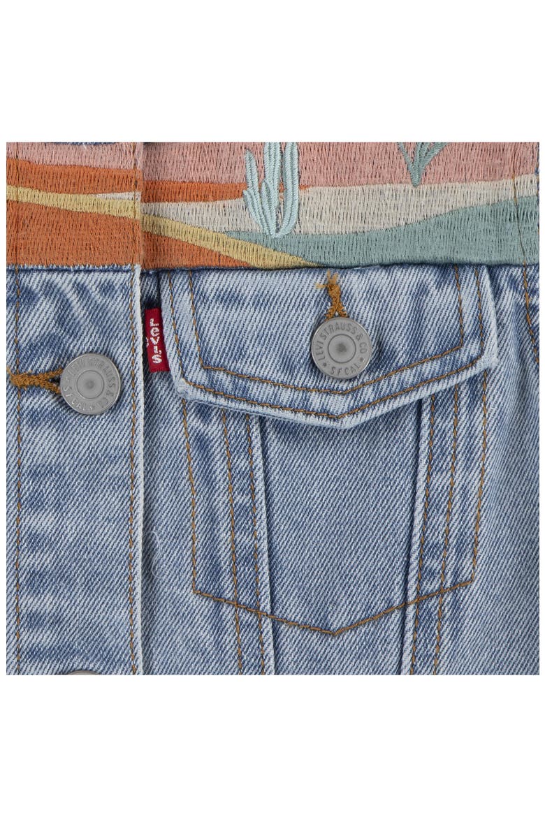 Kids' Embroidered Raw Hem Denim Vest, Alternate, color, DESERT SKY