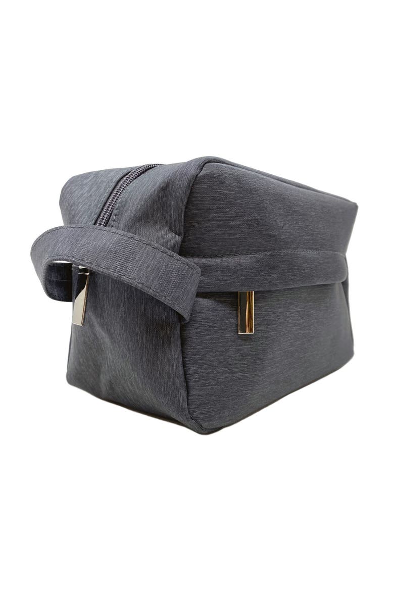 Grey Toiletry Bag with Rectangle Zipper Head, Alternate, color, Grey