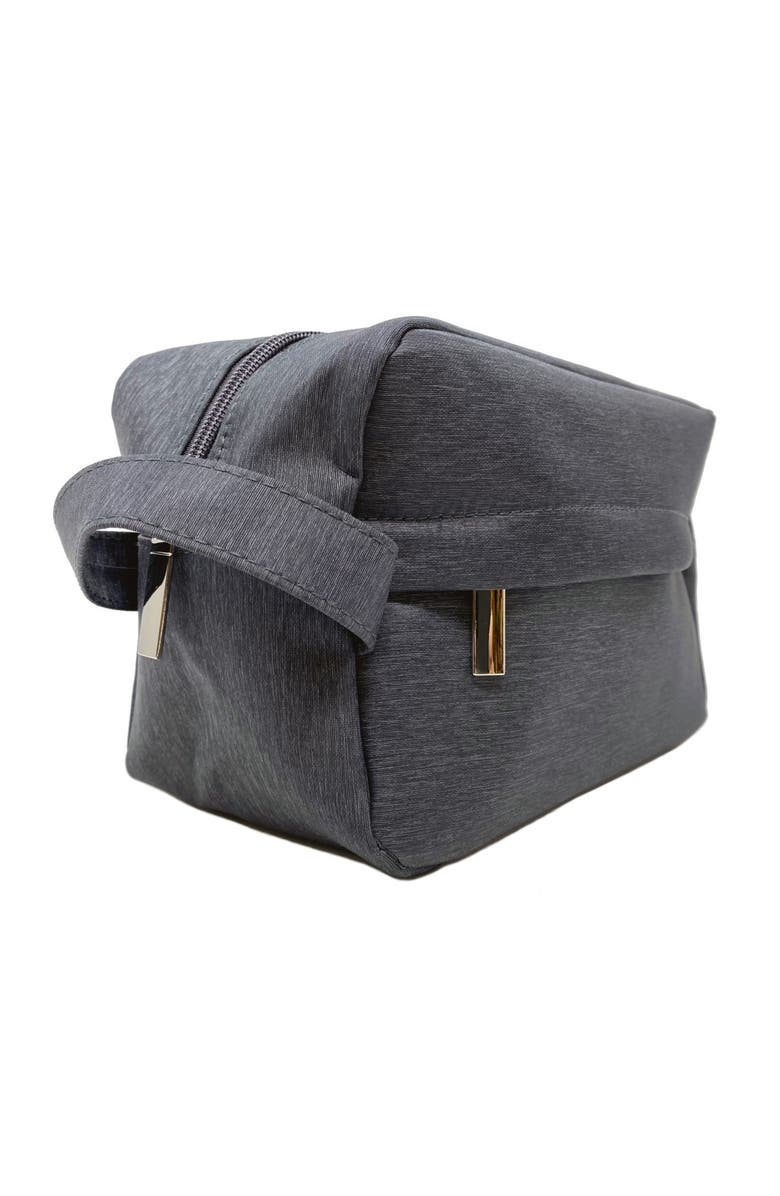 Youzey Grey Toiletry Bag with Rectangle Zipper Head, Alternate, color, Grey