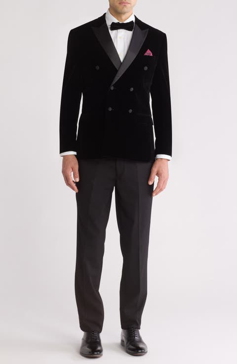Two-Piece Velvet Double Breasted Slim Fit Tuxedo (Short, Regular & Long)