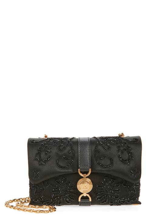 Mini Kleio Embellished Satin Wallet on a Chain